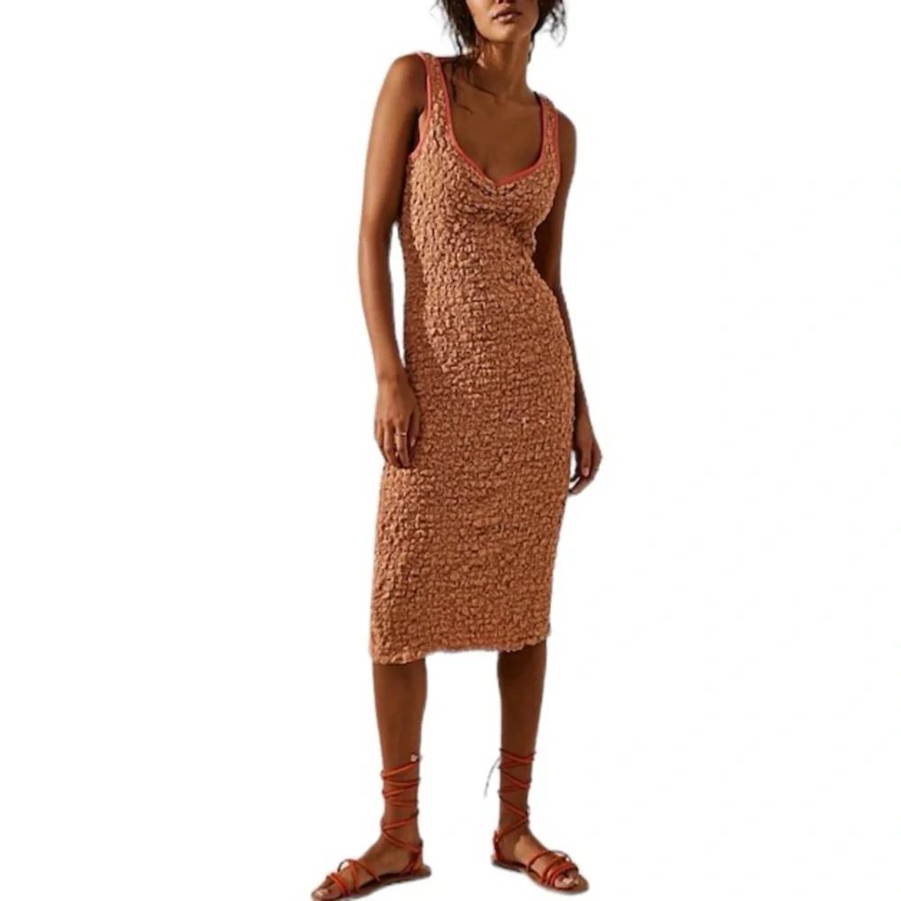 Free People Set The Bar Midi Dress | Size Large - Picture 1 of 7